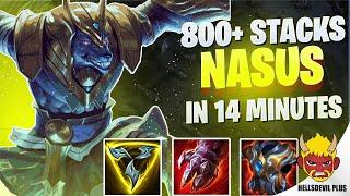 800+ STACKS IN 14 MINUTES NASUS MONSTER! - Wild Rift HellsDevil Plus Gameplay