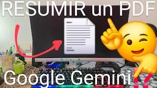  How to MAKE a PDF SUMMARY with GOOGLE GEMINI EASY and FAST