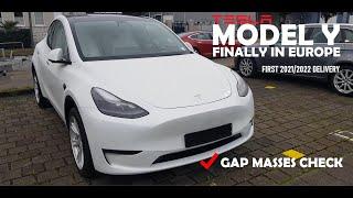 TESLA MODEL Y 2022. GAP MASSES ARE NO LONGER AN ISSUE! FIRST MODEL Y DELIVERY IN EUROPE DETAIL VIDEO