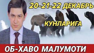 20-21-22 ДЕКАБРЬ КУНЛАРИ УЧУН ОБ ХАВО МАЛУМОТИ, ob havo.