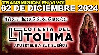 Resultado LOTERIA DEL TOLIMA del LUNES 02 de diciembre 2024