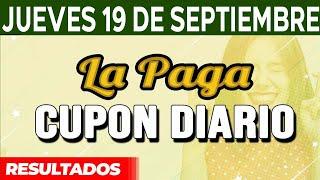 Resultado del sorteo Cupon Diario del Jueves 19 de Septiembre del 2024.