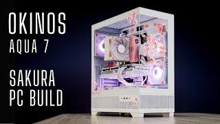 Okinos Aqua 7 | The Budget Case | Sakura #ASMR PC BUILD | i5-14500 | Powercolor Hellhound RX7800 XT