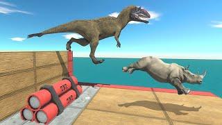 Animals vs Dinosaurs Jump Over TNT - Animal Revolt Battle Simulator