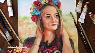 How to draw a portrait with oil. Dry brush. Fast drawing. StudioVikiART