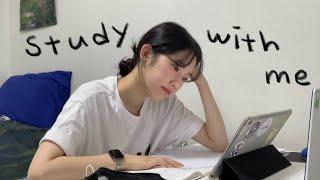 Study with me | 대학생 시험기간 같이 공부해요 | 자취방에서 1시간 빡공 | 장작 타는 소리 ASMR