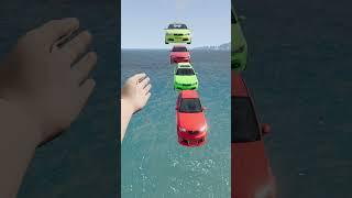 Colorful Small to Giant Flying Cars vs Giant Hand Clap