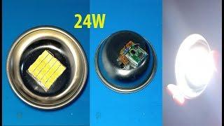 How to make 24W rechargeable  LED Flashlight Super Bright Light