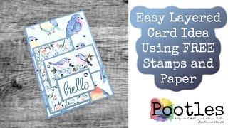 Easy Layered Card Idea Using FREE Stamps and Paper