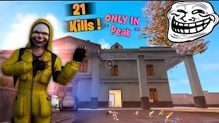 21 Kills  Only In Peak  99% Headshot Rate  Solo Vs Squad  [ Full Gameplay ] Poco X6 Pro 