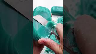 Teal Soap Spiral Carving ASMR - Oddly Satisfying Sounds