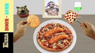 Tik Eating pizza sausage & sesame cake ! Kluna Tik Style Dinner #34 | ASMR eating sounds no talk