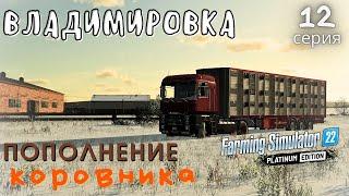 ФС22 Владимировка прохождение |Пополнение коровника|Купил КАМАЗ и NewHolland | 12 серия | #fs22