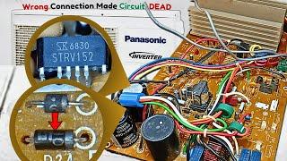 Incorrect Polarity Ruined This Panasonic AC Circuit Watch the Repair!