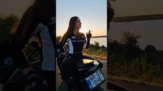  #sunset #bikerlady #motorcycle