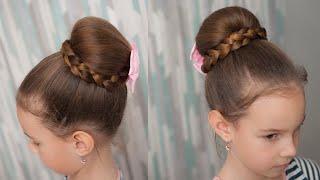 Прическа Бабетта с косами |  ПРОСТАЯ  прическа для девочек | Simple hairstyle BABETTE