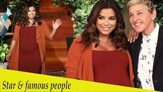 Pregnant Eva Longoria looks ready to pop during appearance on Ellen