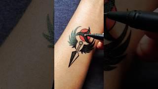 "ITACHI INSPIRED | Kunai & Wing Tattoo Design .....#tattoo #tattoodesign #animetattoo #animeart