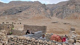 Iran nomadic life: Maryam and Jahangir work hard to build the walls