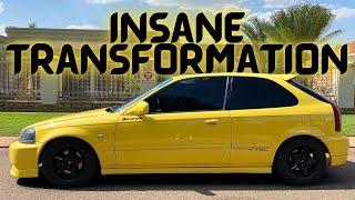 Transforming my 1998 Honda Civic EK VTEC // 1 Year in 15minutes