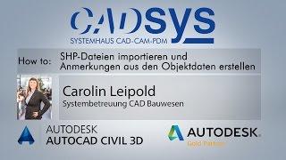 SHP Import und Anmerkungen aus importierten Objektdaten - AutoCAD® Civil 3D®