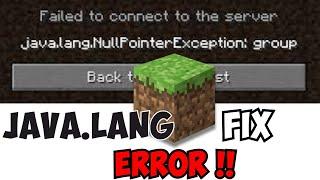 How To Fix Minecraft Java.lang.NullPointerException [Very EASY!]