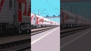 ЭП2К с пасс. поездом едет по перегону. Trainz RailRoad Simulator (Живой звук)