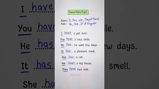 Have/Has/Had - English Rules ‍️ #english #education #grammar #englishtips