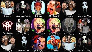 Granny 3, Evil Nun, Mr Meat 2, Granny 2, Ice Scream 2, Eyes Horror, Slendrina X, Hello Neighbor..