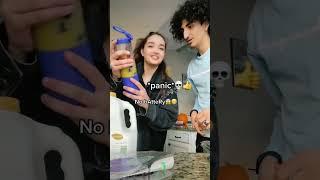 ME AND MY BROTHER MAKE A SMOOTHIE IN UNDER 1 MINUTE!!  #foryou #shorts #smoothie ##challenge