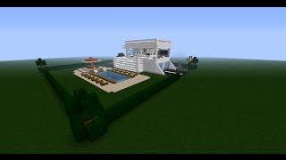 Minecraft Swimming pool modern house Schematic Download