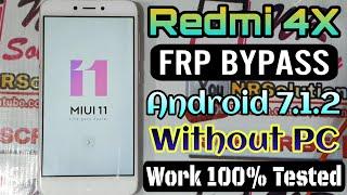 Redmi 4X FRP BYPASS Without PC Android 7.1.2 100% Working Method 2021 Also FIX Youtube Update Error