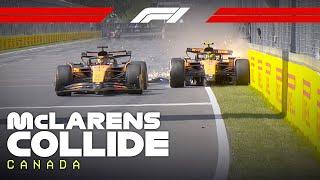 McLarens Collide! Lando Norris and Oscar Piastri Come Together | 2025 Canadian Grand Prix