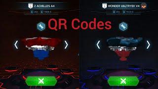 QR Codes Achilles A4 and Valtriek V4.