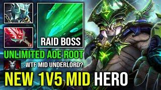 NEW IMBA MID UNDERLORD 1v5 Raid Boss Unlimited Root AOE Pit with Gleipnir + Bloodthorn Dota 2