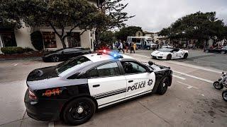 CARMEL POLICE OUT NUMBERED BY CRAZY SUPERCARS STUNTING!!