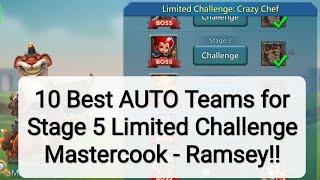 Lords mobile crazy chef stage 5 Mastercook Ramsey challenge fully auto?!