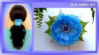 Цветы из атласных лент/ DIY Flower hair clip/ Flores de fitas/ Ola ameS DIY