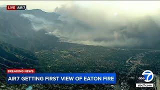 LIVE: First aerial views of wildfires burning throughout Southern California