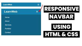 Responsive Navigation Bar Using HTML  CSS And JavaScript | HTML And CSS Tutorial For Beginners