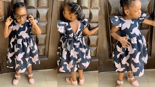 How To Make Simple Little Girls Dress With Deep V Back | Step By Step Sewing Tutorial For Beginners