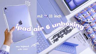 2024 new  m2 ipad air 11inch (purple) unboxing  apple pencil pro & accessories