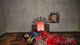From Hammer to Tea: A Nomadic Mother’s Hard Day Ends with Warmth and Rest 🪵