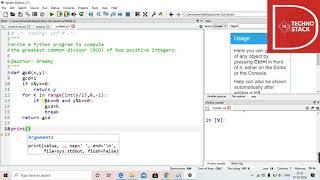 Python program to compute GCD ( greatest common divisor ) of 2 positive integers.
