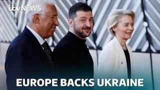 European Leaders arrive in Brussels for emergency talks on new Ukraine funding | ITV News