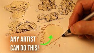 Tea Stain Magic: The Easiest Way to Draw Creatures Ever!