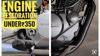 Engine and silencer paint restoration under ₹350 | Nikavi paint Matt black | Engine color at home |