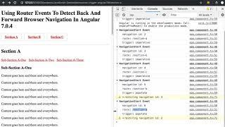 Using Router Events To Detect Back And Forward Browser Navigation In Angular 7.0.4