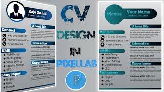 How to Make a Professional Resume Design | Create CV Design in Android | Pixellab | Graphic Design