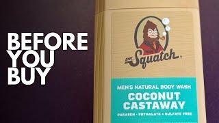 Dr. Squatch Coconut Castaway Body Wash Review. #drsquatch